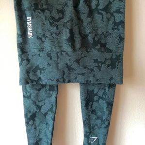 Gymshark obsidian green  adapt camo leggings
